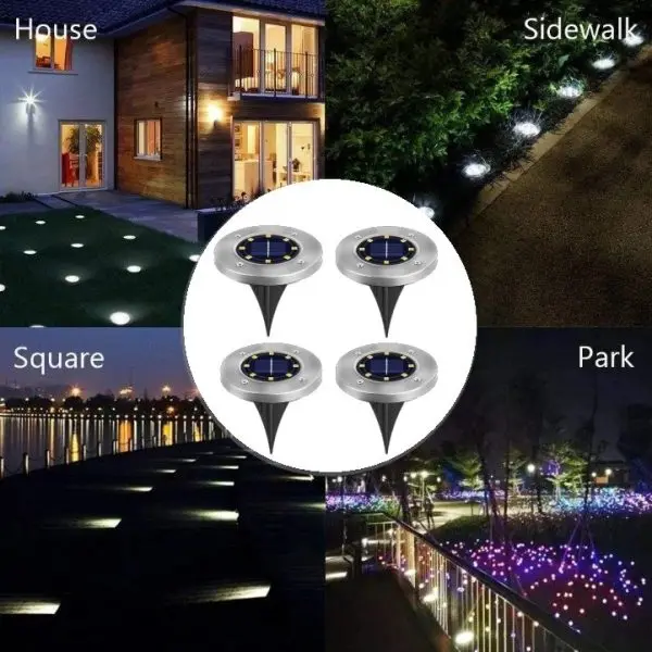 Соларни лампи за градина - Solar Lights (Комплект 4бр) » Murzel.bg Соларни лампи за градина Solar Lights - murzel.bg