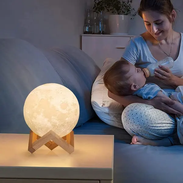 LED лампа луна с дистанционно управление - 3d Moon Lamp » Murzel.bg LED лампа луна