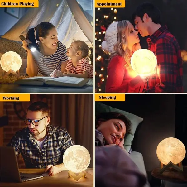 LED лампа луна с дистанционно управление - 3d Moon Lamp » Murzel.bg LED лампа луна