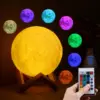 LED лампа луна с дистанционно управление - 3d Moon Lamp » Murzel.bg LED лампа луна