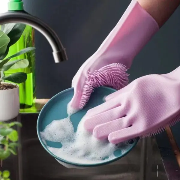 Силиконови домакински ръкавици за миене на чинии- Cleaning gloves » Murzel.bg Силиконови домакински ръкавици – Cleaning gloves
