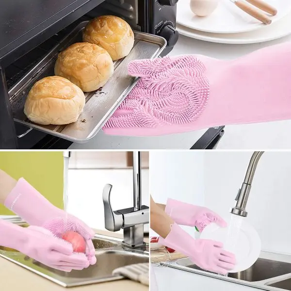 Силиконови домакински ръкавици за миене на чинии- Cleaning gloves » Murzel.bg Силиконови домакински ръкавици – Cleaning gloves