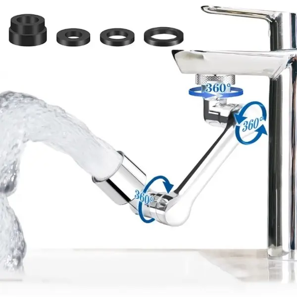 Подвижен метален накрайник за чешма с 360 градуса - Faucet head » Murzel.bg Подвижен метален накрайник за чешма с 360 градуса - Faucet head