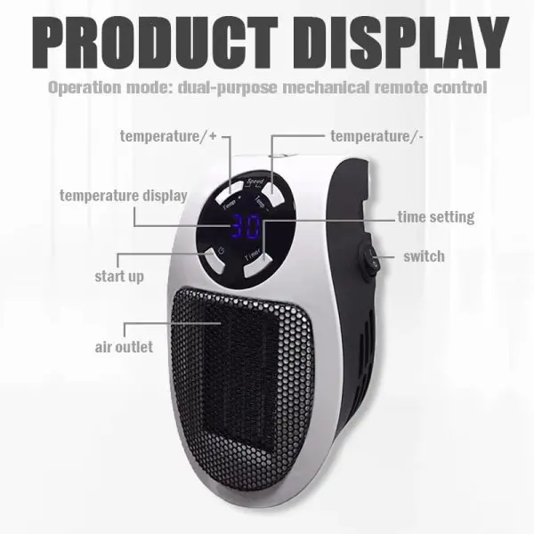 Мини вентилаторна печка-духалка за контакт 400W/500W/900W - Mini Heater » Murzel.bg Мини духалки за контакт - Mini Blower