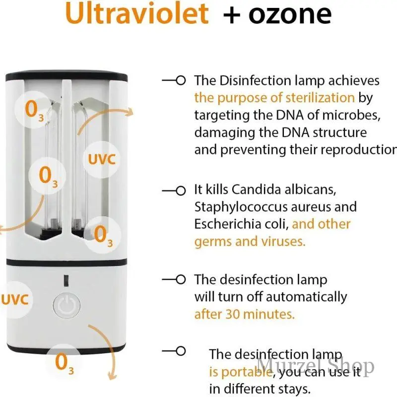 Антибактериална лампа с ултравиолетови лъчи за дезинфекция - LampUV » Murzel.bg Антибактериална лампа с ултравиолетови лъчи за дезинфекция - LampUV