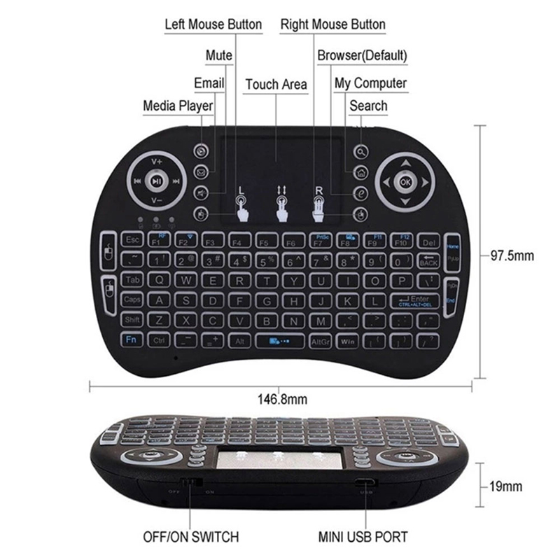 Мини безжична клавиатура с тъчпад - Mini keyboard