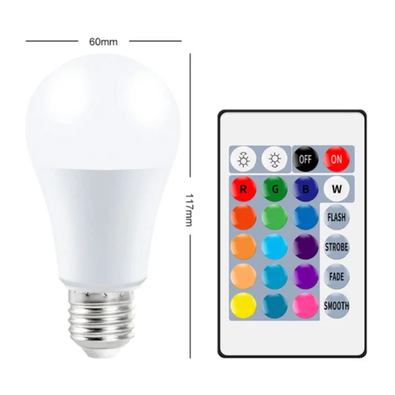 Многоцветна LED крушка с дистанциионно - LED bulb