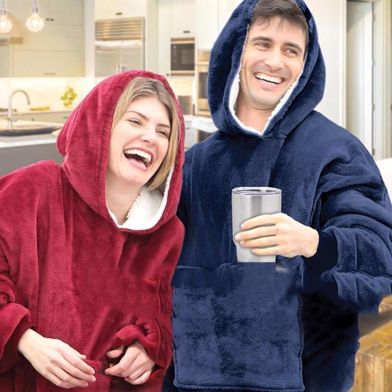 Одеяло пуловер с качулка от мек плюш - HuggleHoodie