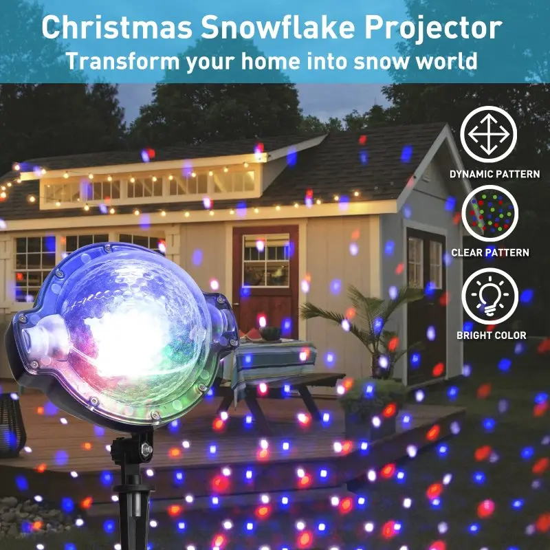 LED лазерен прожектор Снеговалеж - ChristmasSnowfall » Murzel.bg LED лазерен прожектор Снеговалеж