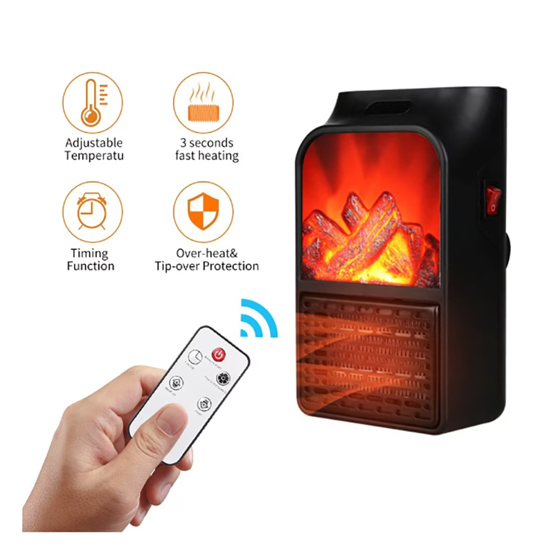 Отоплителна мини печка, духалка с камина ефект 1000W - MiniStove