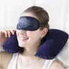 Надуваема възглавница за пътуване + маска за очи - ТravelKit » Murzel.bg Надуваема възглавница за пътуване + маска за очи - ТravelKit