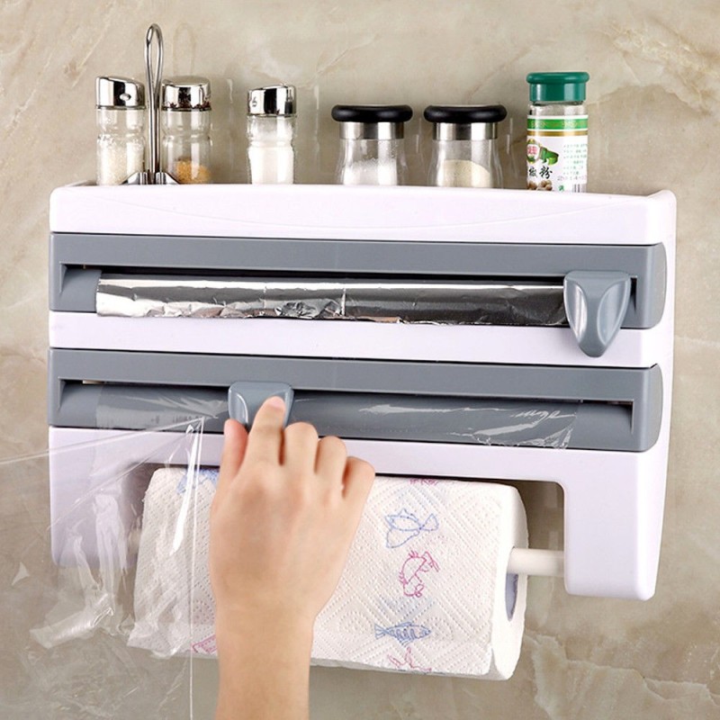 Диспенсър за кухненска хартия и фолио 3 в 1 - PaperHolder