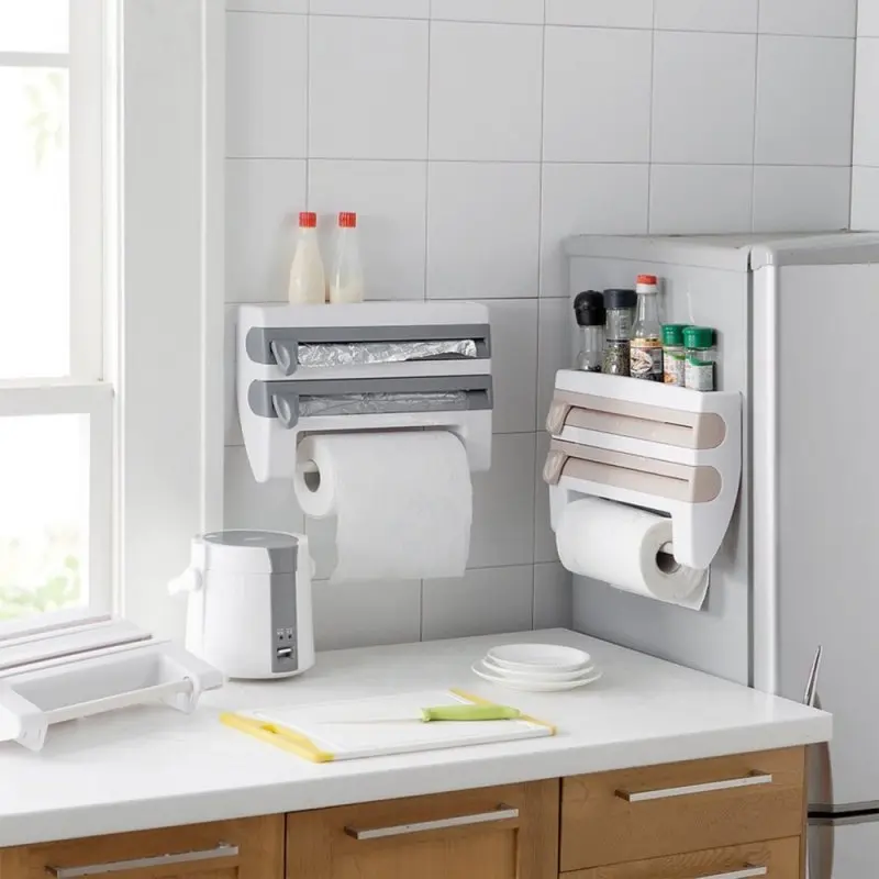 Диспенсър за кухненска хартия и фолио 3 в 1 - PaperHolder » Murzel.bg Диспенсър за кухненска хартия и фолио 3 в 1 - PaperHolder