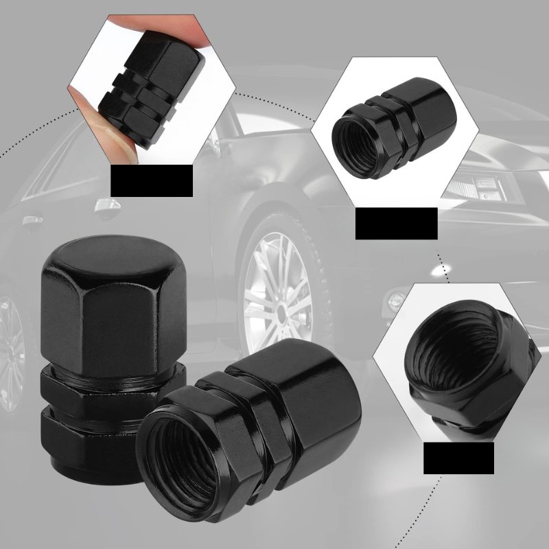 Капачки за вентил за автомобилни гуми, алуминиеви капачки 4 бр - TireValve Caps