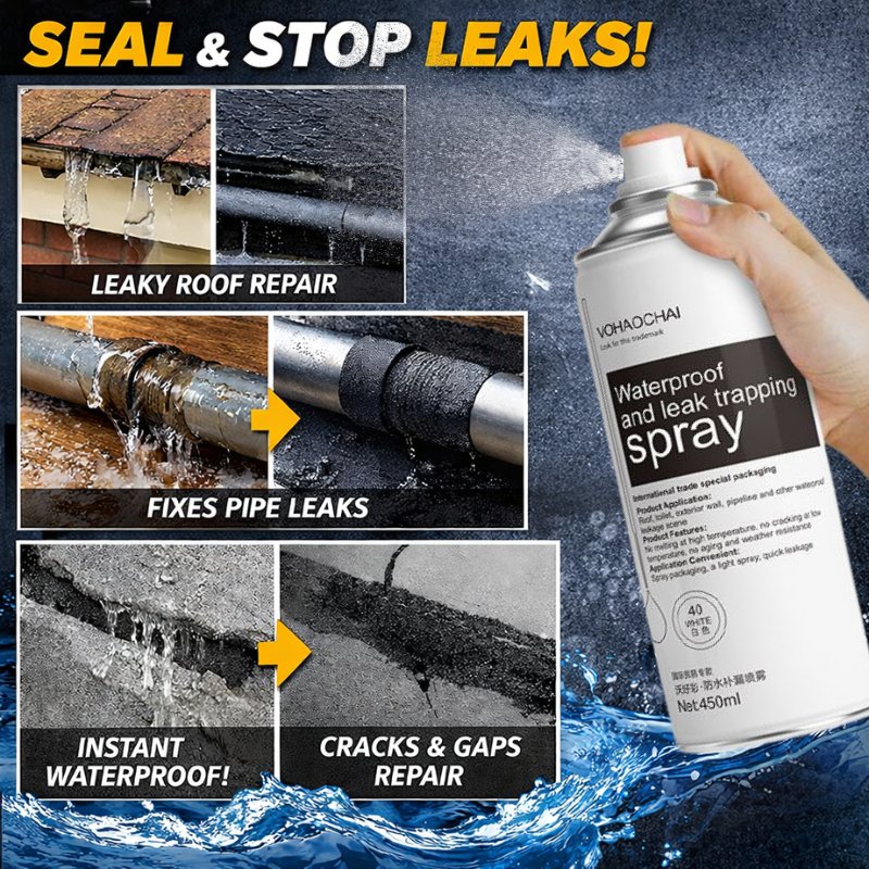 Спрей за хидроизолация и ремонт на течове, водоустойчив уплътнител - LeakRepairSpray » Murzel.bg Спрей за хидроизолация и ремонт на течове, водоустойчив уплътнител - LeakRepairSpray