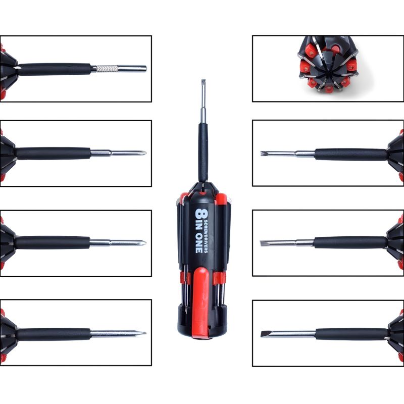 Комплект отвертки, Мултифункционална отвертка 8 в 1 с LED фенер - MF LED Screwdriver » Murzel.bg Комплект отвертки, Мултифункционална отвертка 8 в 1 с LED фенер - MF LED Screwdriver